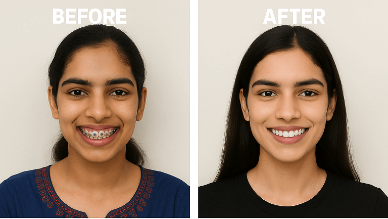 Before and after braces in Bhiwani